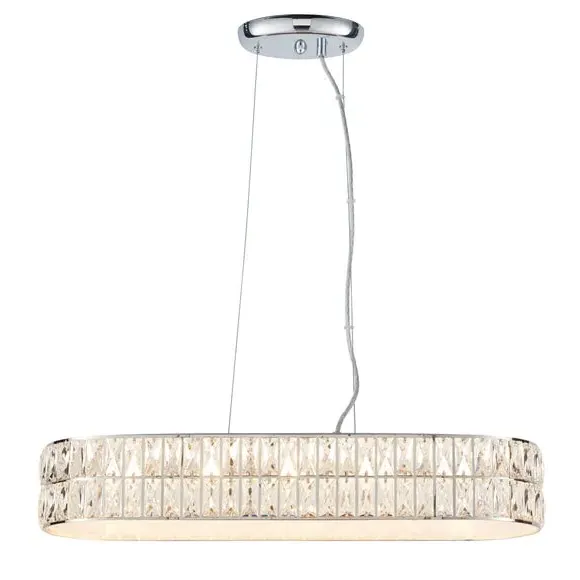 Crystal Pendant Light with LED - Chrome, Glass