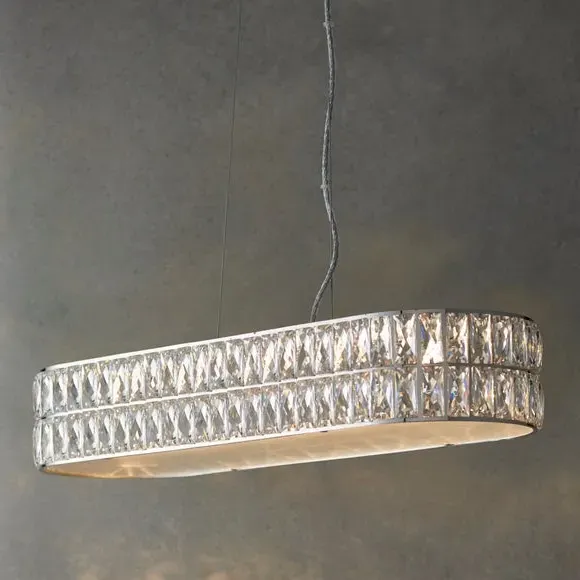 Crystal Pendant Light with LED - Chrome, Glass image