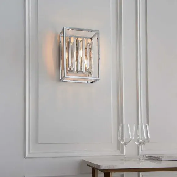 Crystal Wall Light - Chrome, Metal