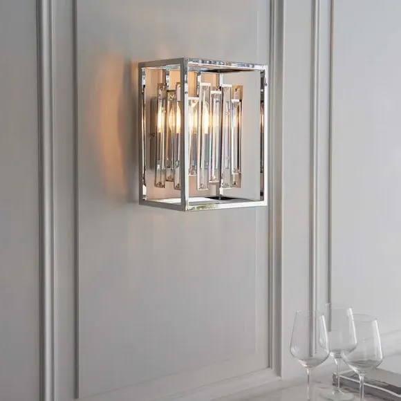 Crystal Wall Light - Chrome, Metal image