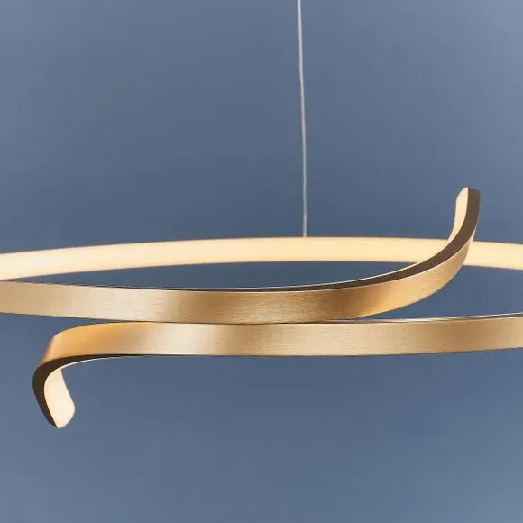 Curl Pendant Light with Dimmer - Gold, Silicone