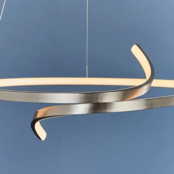 Curl Pendant Light with Dimmer - Nickel, Silicone