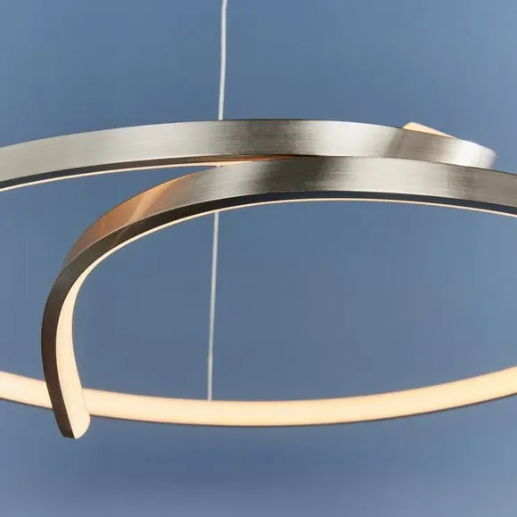 Curl Pendant Light with Dimmer - Nickel, Silicone