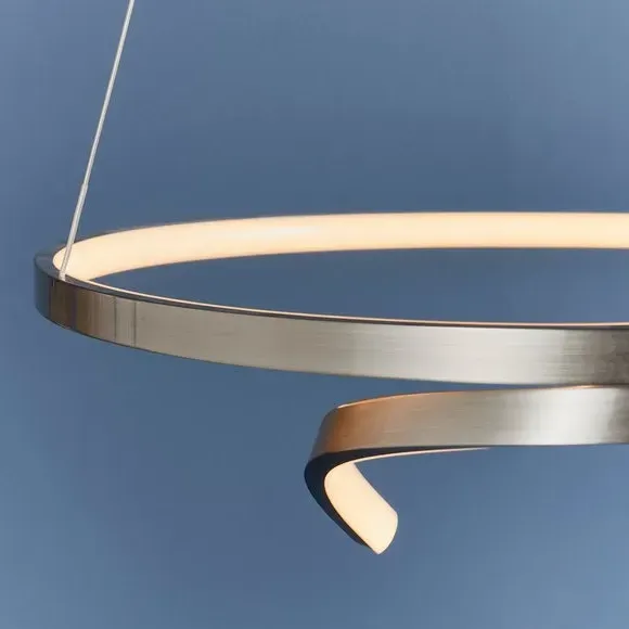 Curl Pendant Light with Dimmer - Nickel, Silicone