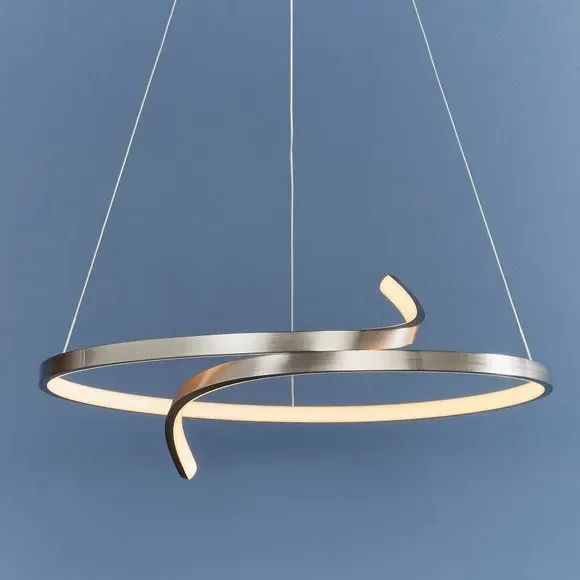 Curl Pendant Light with Dimmer - Nickel, Silicone
