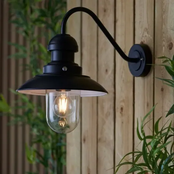Curved Outdoor Wall Light - Black, Aluminium