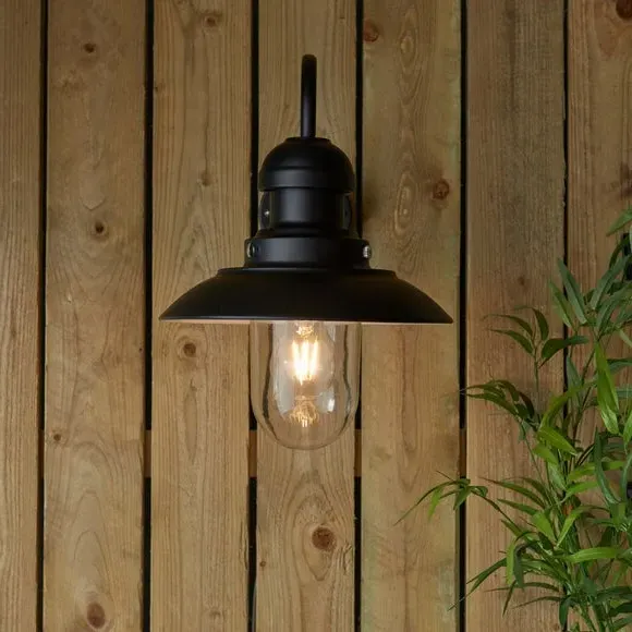 Curved Outdoor Wall Light - Black, Aluminium