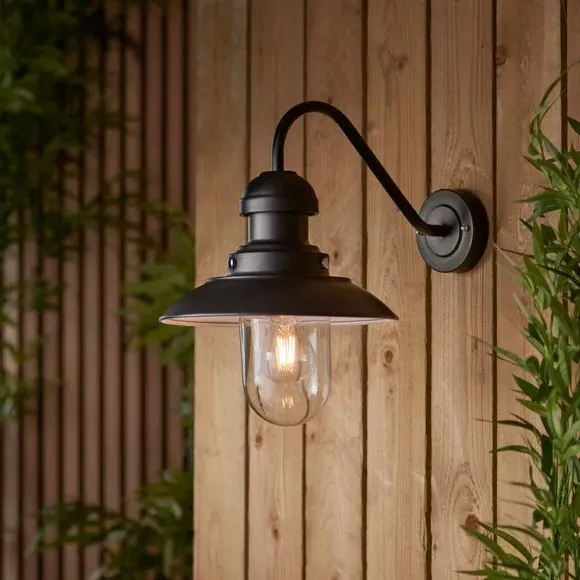 Curved Outdoor Wall Light - Black, Aluminium image