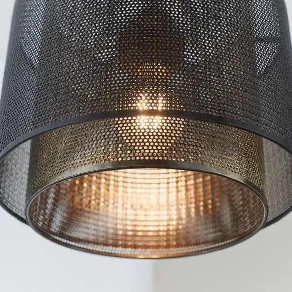 Cylinder Pendant Shade - Black, Metal Mesh