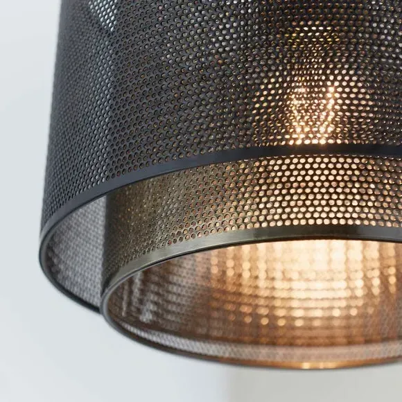 Cylinder Pendant Shade - Black, Metal Mesh