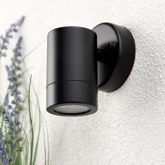 Cylindrical Wall Light IP44 Rated - Black, Steel