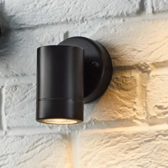 Cylindrical Wall Light IP44 Rated - Black, Steel