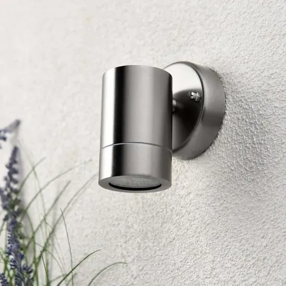 Cylindrical Wall Light IP44 Rated - Silver, Steel