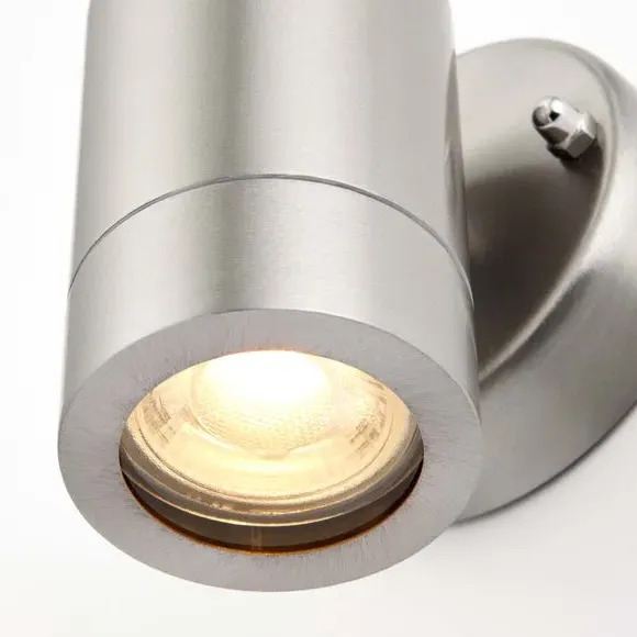 Cylindrical Wall Light IP44 Rated - Silver, Steel