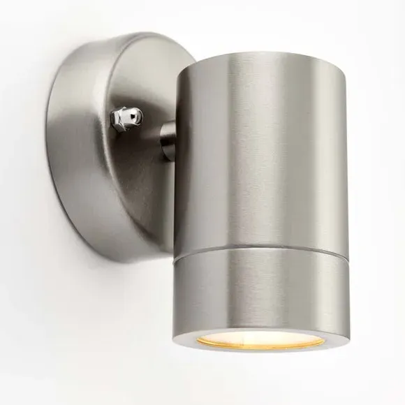 Cylindrical Wall Light IP44 Rated - Silver, Steel