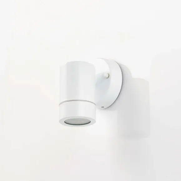 Cylindrical Wall Light IP44 Rated - White, Steel