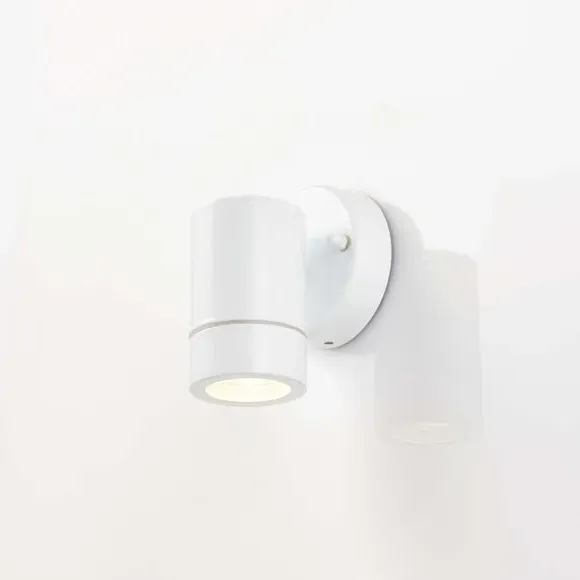 Cylindrical Wall Light IP44 Rated - White, Steel