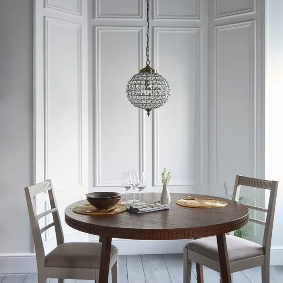 Dome Pendant Light with Chain - Antique Brass