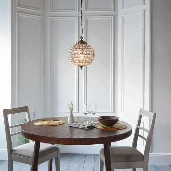 Dome Pendant Light with Chain - Antique Brass
