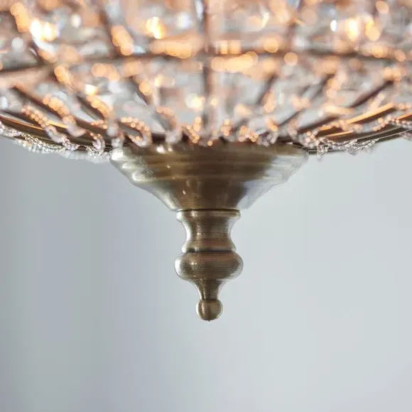 Dome Pendant Light with Chain - Antique Brass