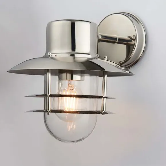 Down Wall Light Outdoor - Silver, Steel