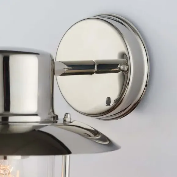 Down Wall Light Outdoor - Silver, Steel