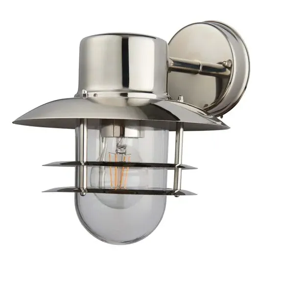Down Wall Light Outdoor - Silver, Steel