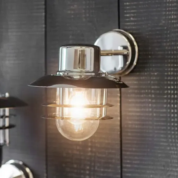 Down Wall Light Outdoor - Silver, Steel image