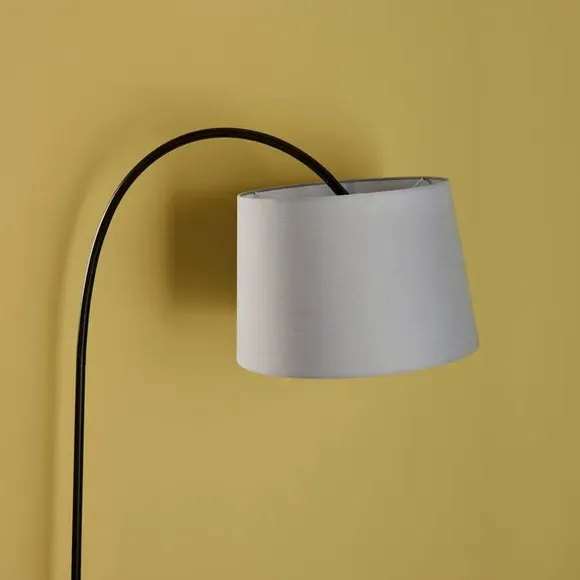 Floor Lamp with Cotton Shade - Black, Metal