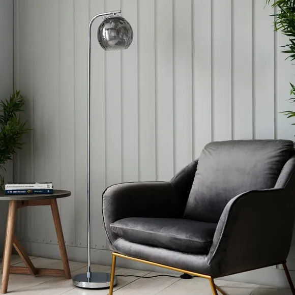 Floor Lamp with Dimpled Glass - Black
