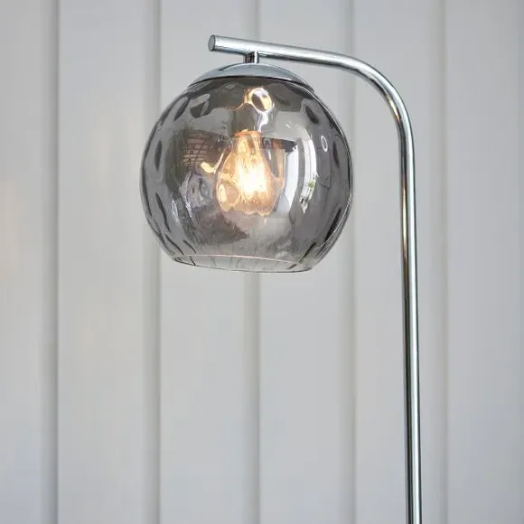 Floor Lamp with Dimpled Glass - Black