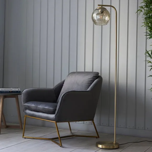 Floor Lamp with Dimpled Glass - Gold