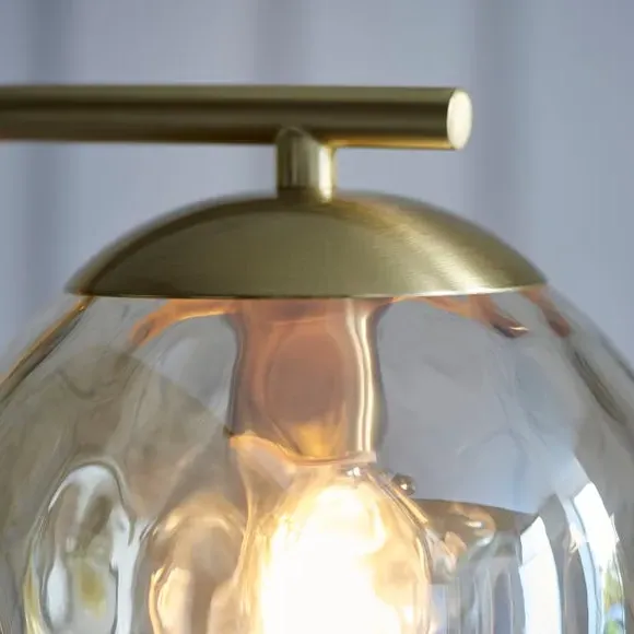 Floor Lamp with Dimpled Glass - Gold