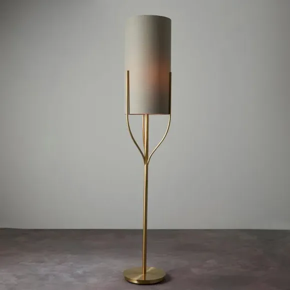 Floor Lamp with Foot Switch - Gold, Fabric image