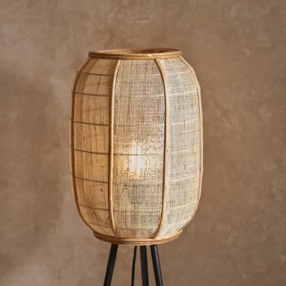 Floor Lamp with Foot Switch - Natural, Linen