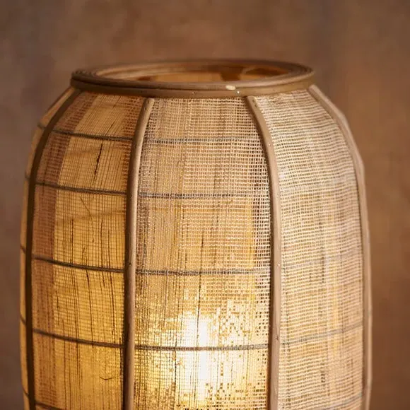 Floor Lamp with Foot Switch - Natural, Linen
