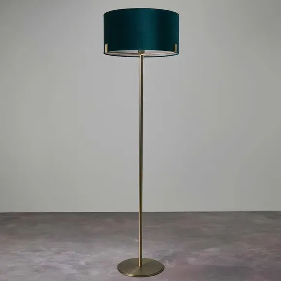Floor Lamp with Push Bar Switch - Green, Velvet