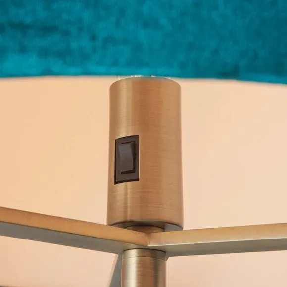 Floor Lamp with Push Bar Switch - Green, Velvet