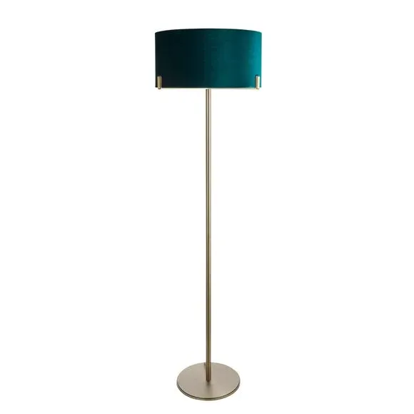 Floor Lamp with Push Bar Switch - Green, Velvet