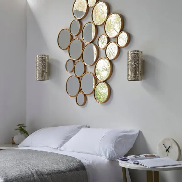 Floral Wall Light with Dimmer - Antique Brass