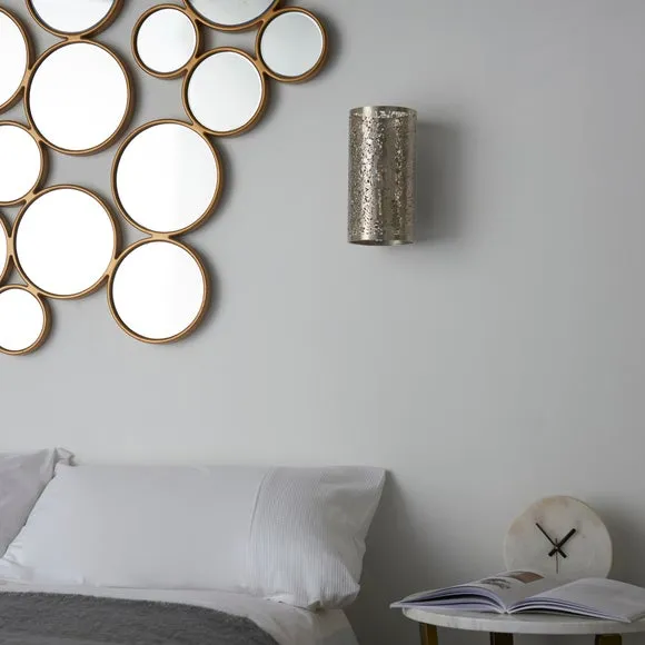 Floral Wall Light with Dimmer - Antique Brass