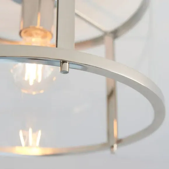 Flush Ceiling Light Industrial Style - Nickel
