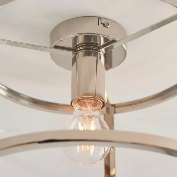 Flush Ceiling Light Industrial Style - Nickel