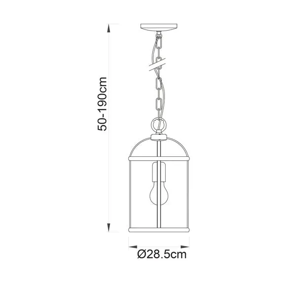Glass Pendant Light with Metal Frame - Silver