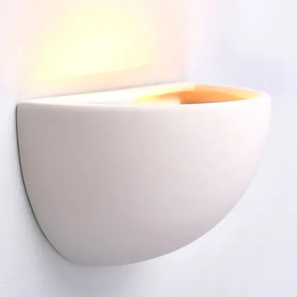 Half Moon Wall Light - White, Ceramic