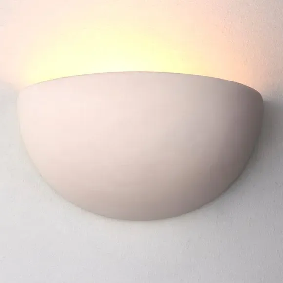 Half Moon Wall Light - White, Ceramic