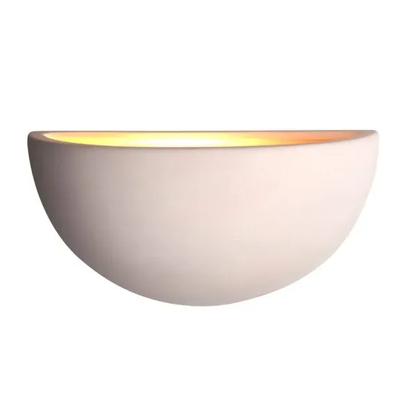 Half Moon Wall Light - White, Ceramic