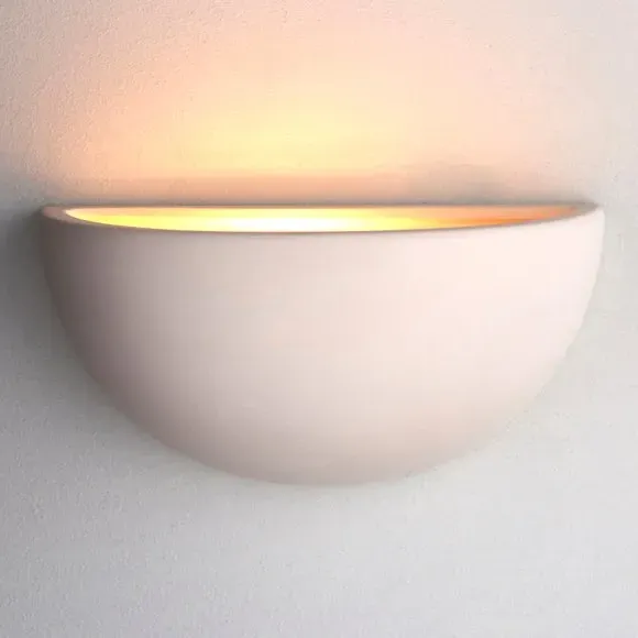 Half Moon Wall Light - White, Ceramic image