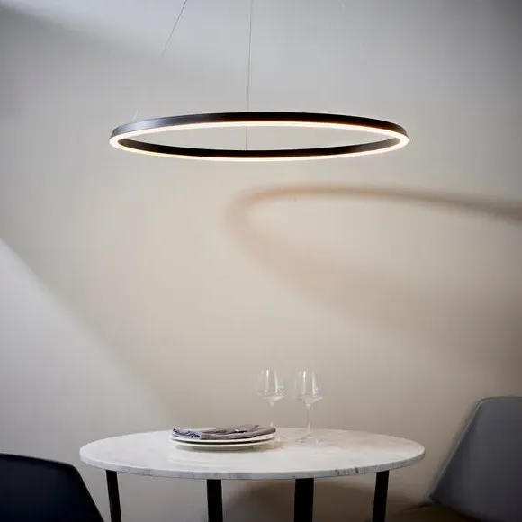 Hoop Ceiling Light with Integrated LED - Black