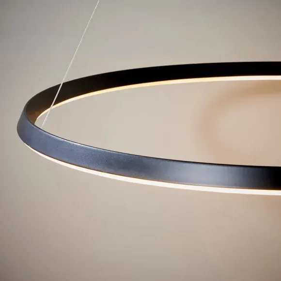 Hoop Ceiling Light with Integrated LED - Black
